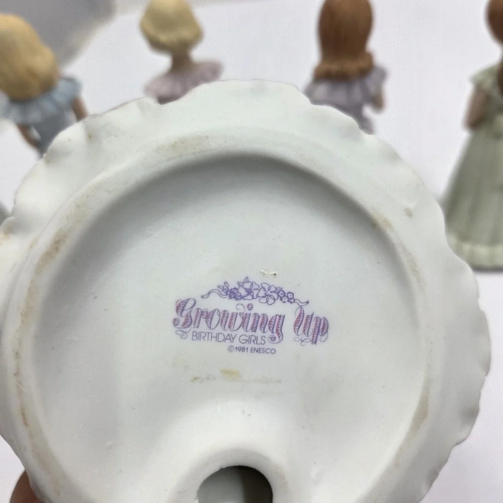 VTG Enesco Growing Up Birthday‎ Girls Blonde Doll Figurine Lot Set Ages 11-16